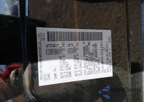 2013 Infiniti Jx35 z USA, uszkodzony, nr VIN 5N1AL0MM4DC324285